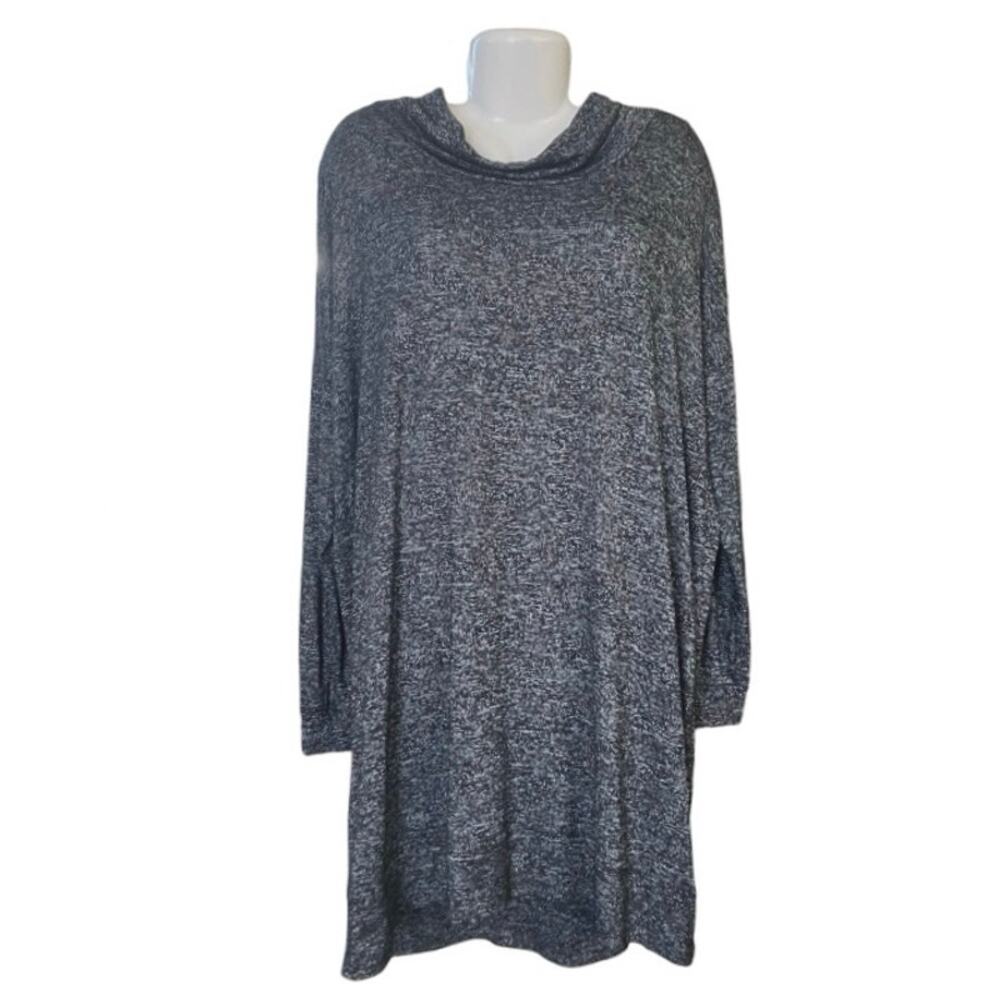 Gap Women's Dark Charcoal Cowl Neck Long Sleeve Knit Sweater Dress | Size XXL